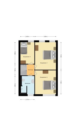 Plattegrond - Dreef 18, 7681 CS Vroomshoop - Eerste verdieping.jpg